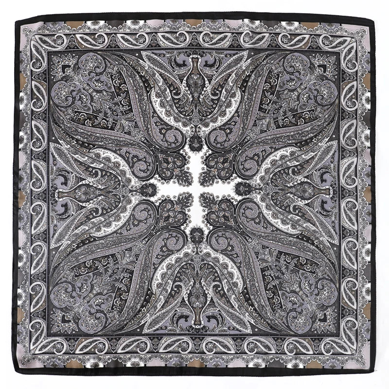 Bohemian Luxury Silk Square Scarf for Women Designer Print Shawl & Versatile Wrap