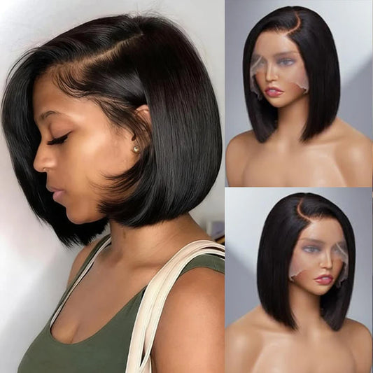 Premium HD Lace Front Bob Wig - Glueless Human Hair