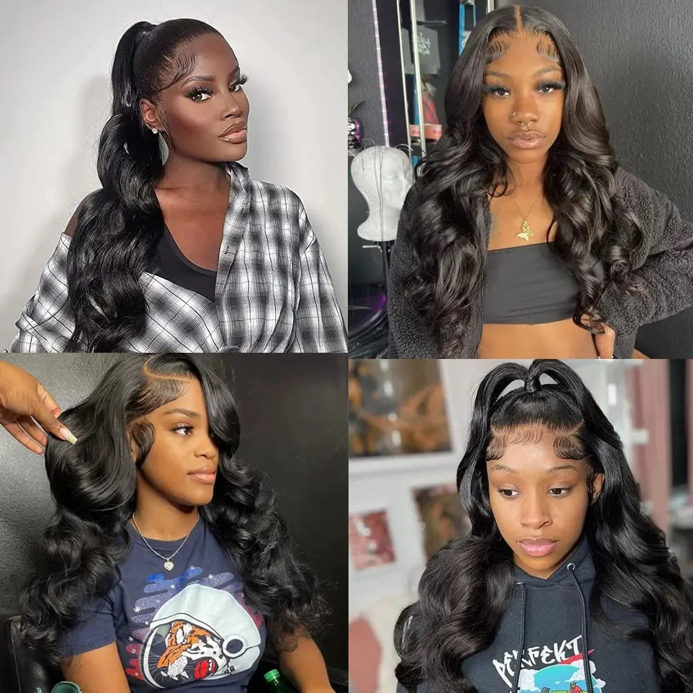 4x4 & 13x4 Transparent Lace Front Wig 100% Remy Human Hair Straight Body Wave Deep Wave Water Wave Kinky Curly