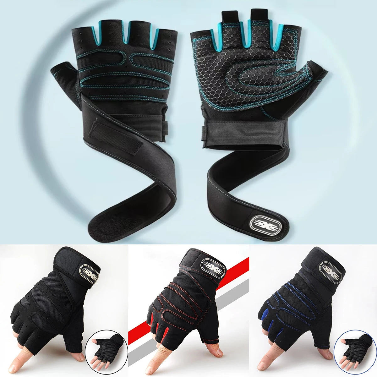 Gym Gloves for Men & Women Weightlifting Wristband Gloves for Fitness & Cycling