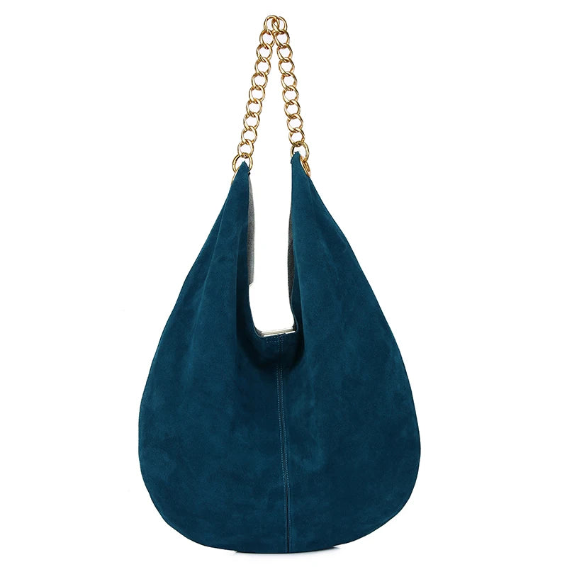 Women's Genuine Leather Chain Bag - Large Capacity Cowhide Shoulder Bag