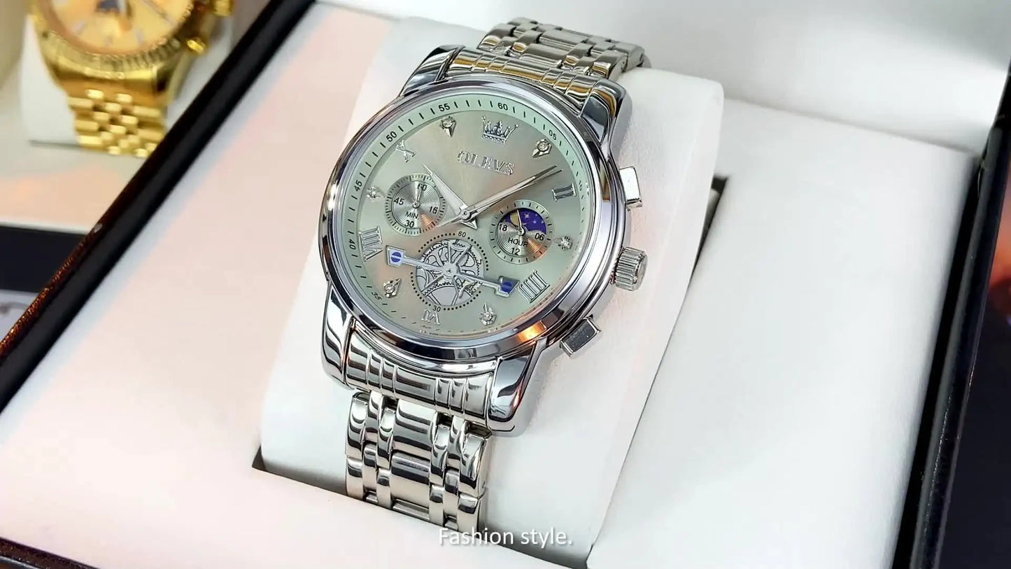 OLEVS Men's Classic Multifunctional Flywheel Automatic Watch -elegant & Precise