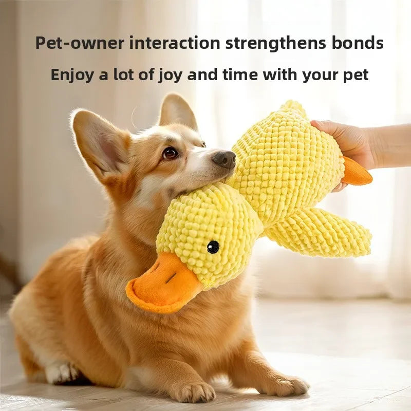Claiming Duck Squeaky Plush Dog Toy- Soft Sleep Aid Companion Toy for Puppies & Dogs