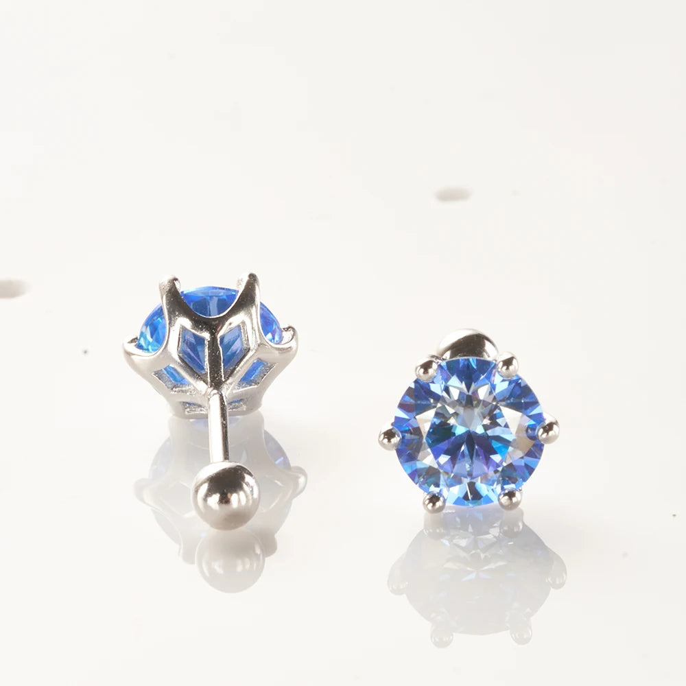 Moissanite Stud Earring - D Color 925 Sterling Silver for Women