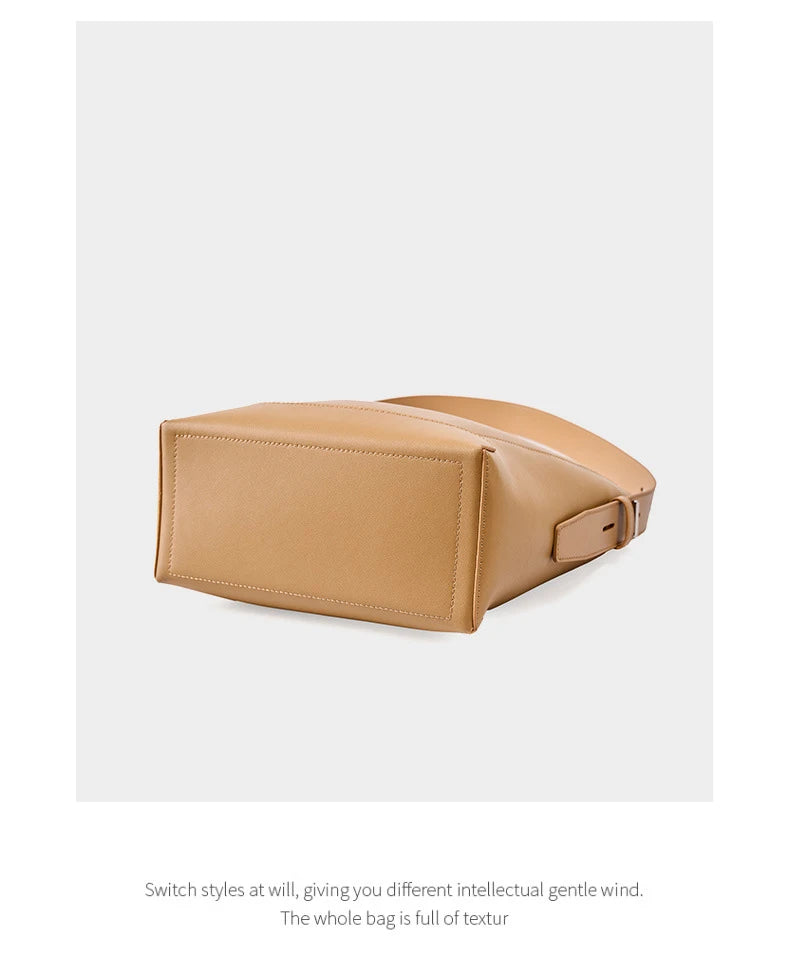 2025 Genuine Leather Buket Bag - Designer Crossbody Shoulder Bag for Women