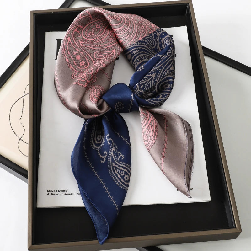 Luxury Silk Feeling Neckerchief for Women Designer Style Neck Wrap & Hair Accessory