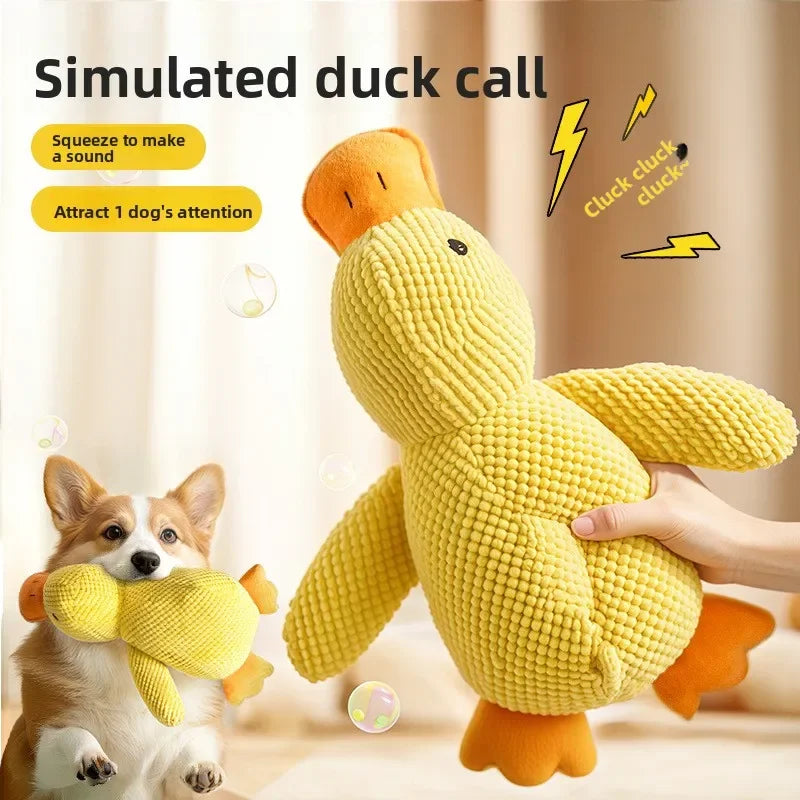 Claiming Duck Squeaky Plush Dog Toy- Soft Sleep Aid Companion Toy for Puppies & Dogs
