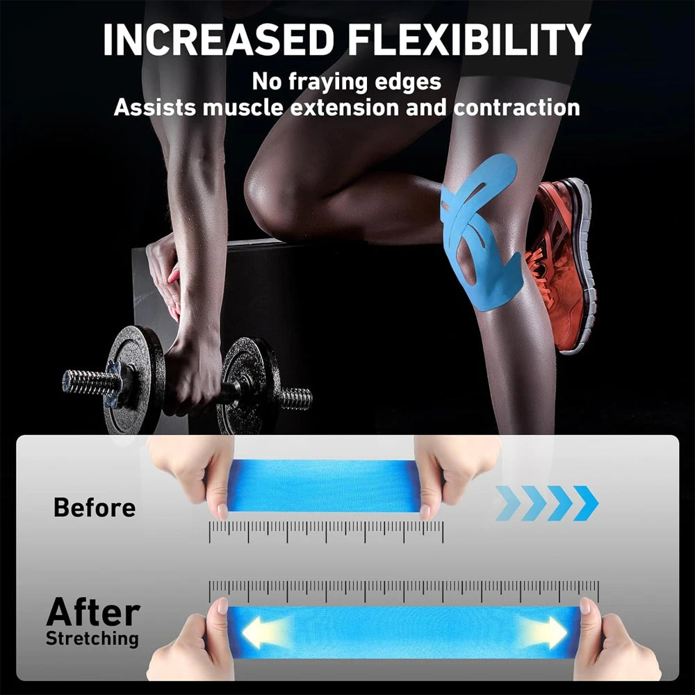 Professional Kinesiology Tape 10-Pack - Waterproof Athletic Tape for Muscle Stability & Active Support