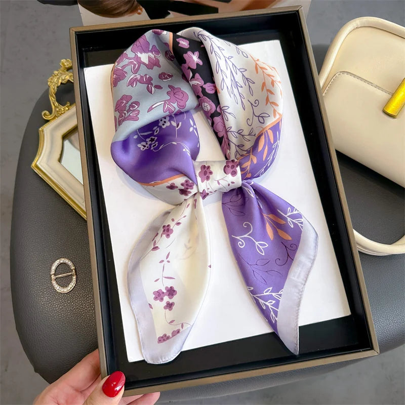 Luxury Silk Feeling Neckerchief for Women Designer Style Neck Wrap & Hair Accessory