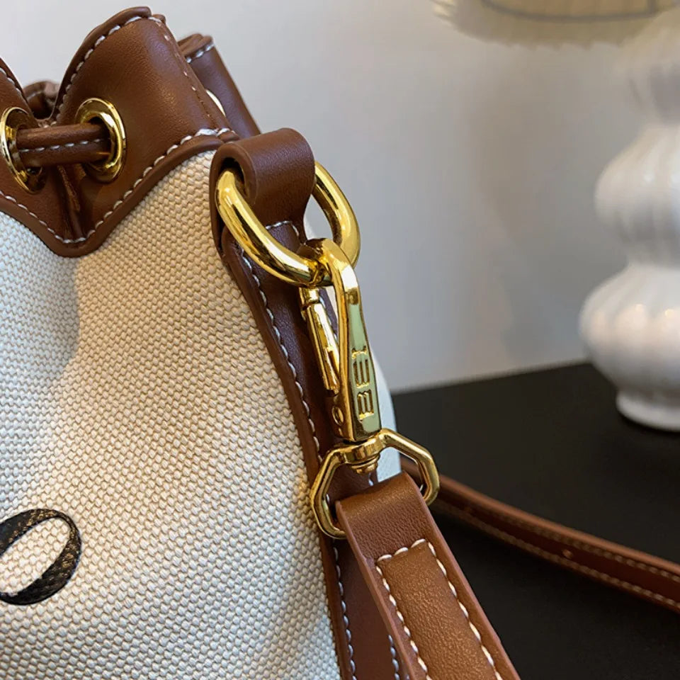 Luxury Drawstring Bucket Bag Large Capacity Women's Crossbody Shoulder Bag