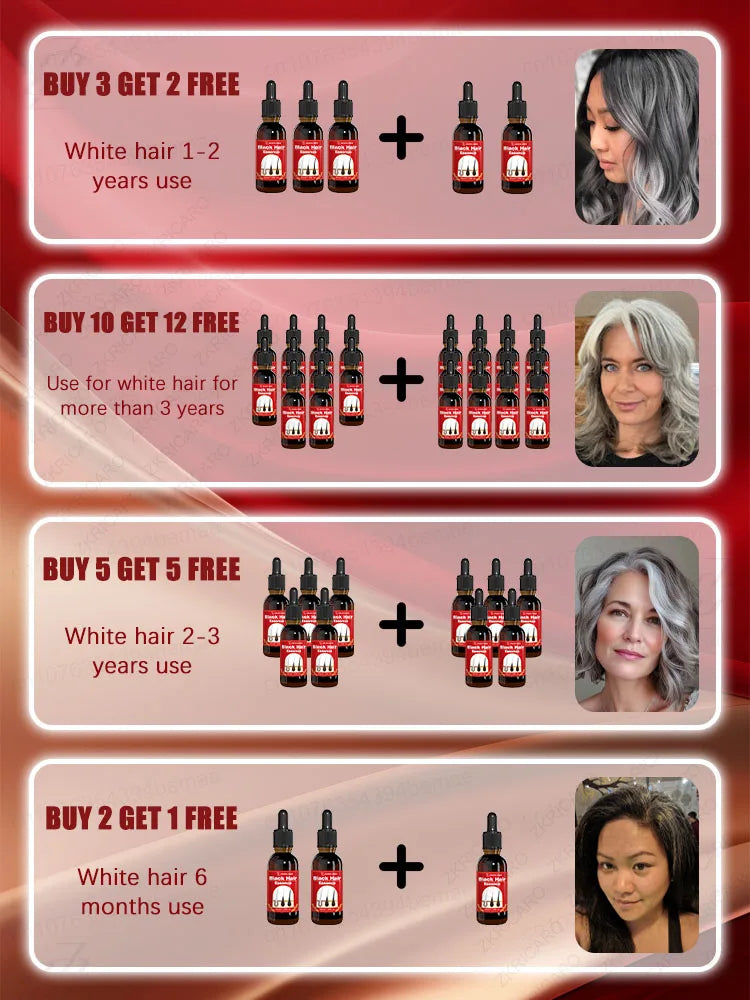 Black Hair Essence- 7 Gray Hair Color Restoration Treatment