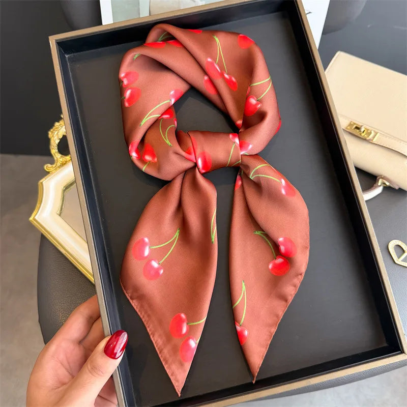 Bohemian Luxury Silk Square Scarf for Women Designer Print Shawl & Versatile Wrap