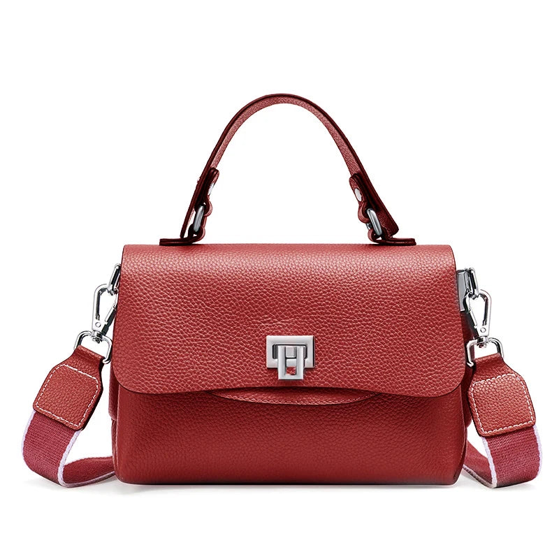 Women's Genuine Leather Top - Handle Envelop Bag - Luxury Crossbody Handbag