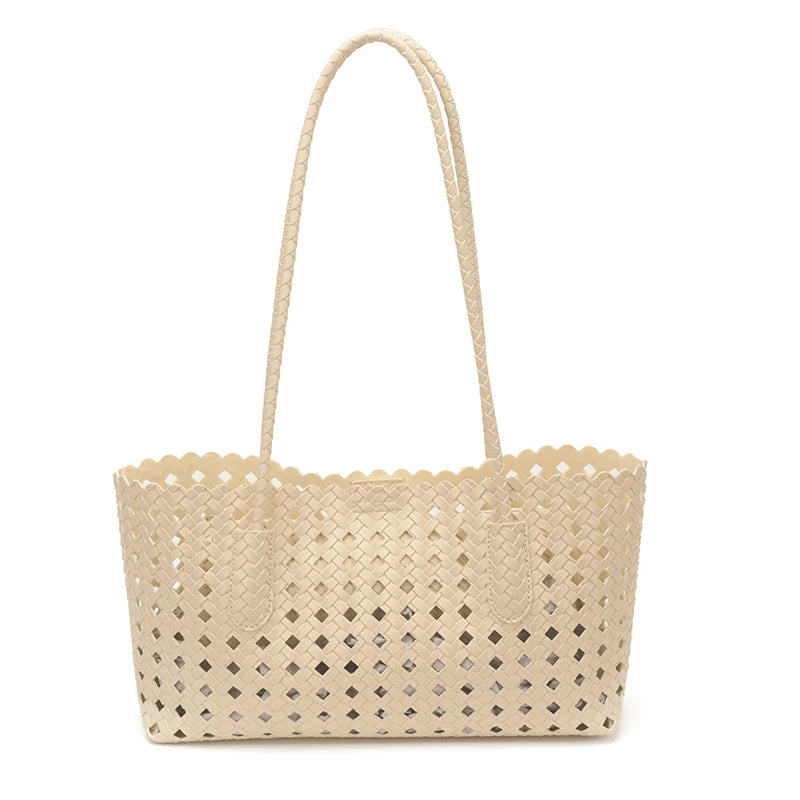 Women's Woven Shoulder Bag - Luxury Designer Tote Purse Handbag
