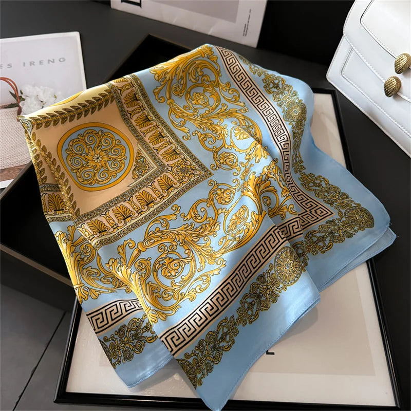Luxury Silk Feeling Neckerchief for Women Designer Style Neck Wrap & Hair Accessory