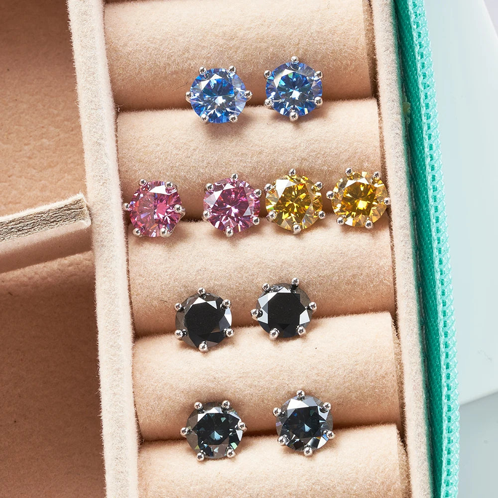 Moissanite Stud Earring - D Color 925 Sterling Silver for Women