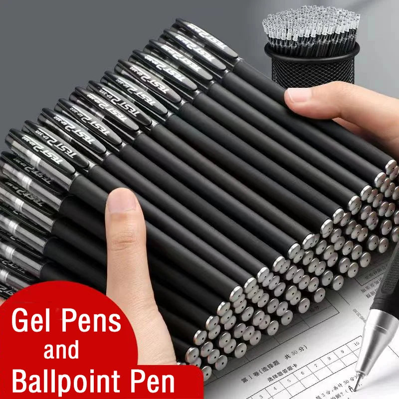 Glen Pens Set - Black Blue Red Refill Bullet Tip 0.5mm Smooth Writing Pens