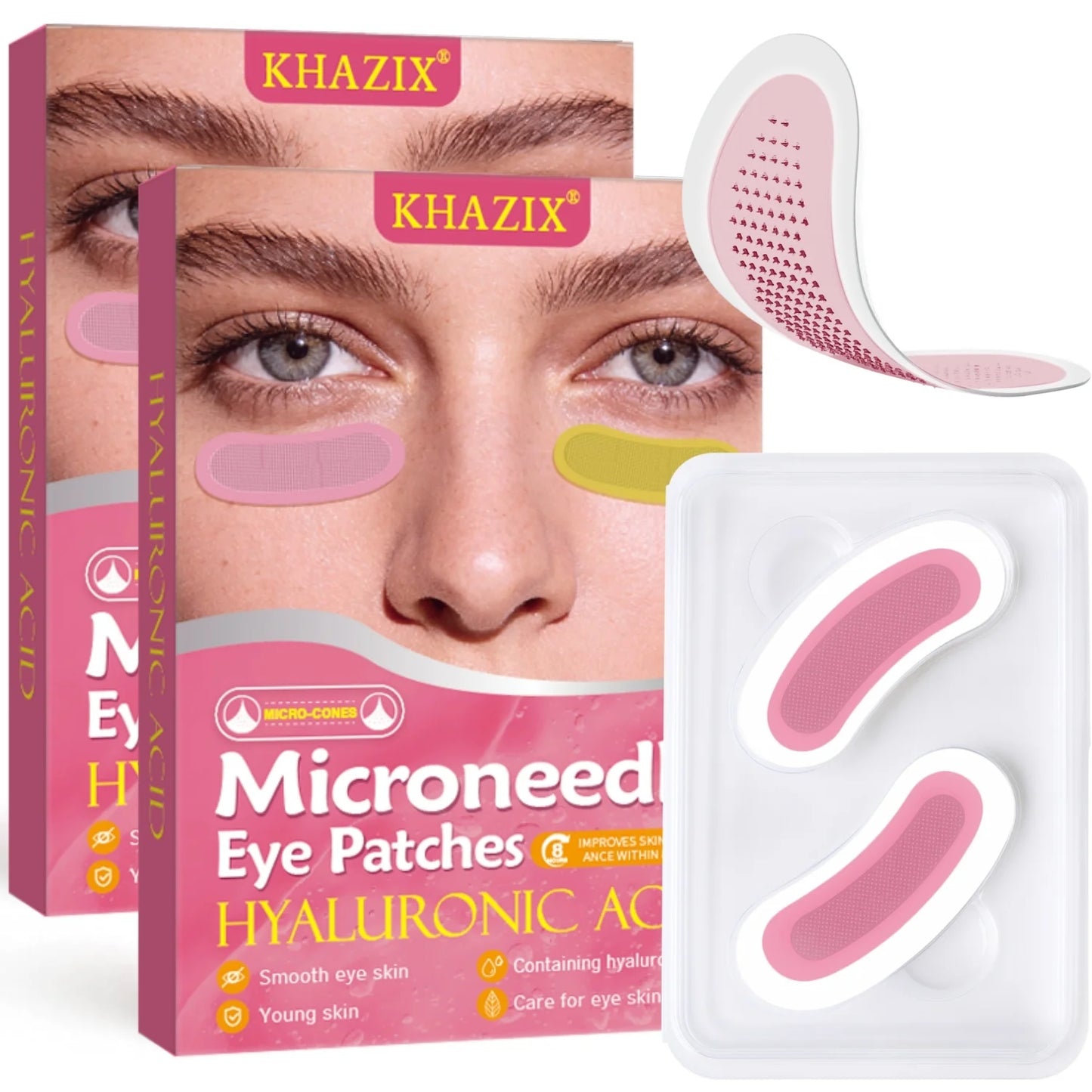 Retinol Microneedle Eye Patches with Hyaluronic Acid - Aging Under Eye Treatment