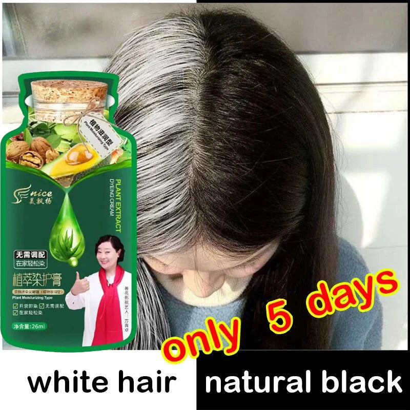 Natural Plant Hair Dye Shampoo - % Minute Gray Hair Color Treament