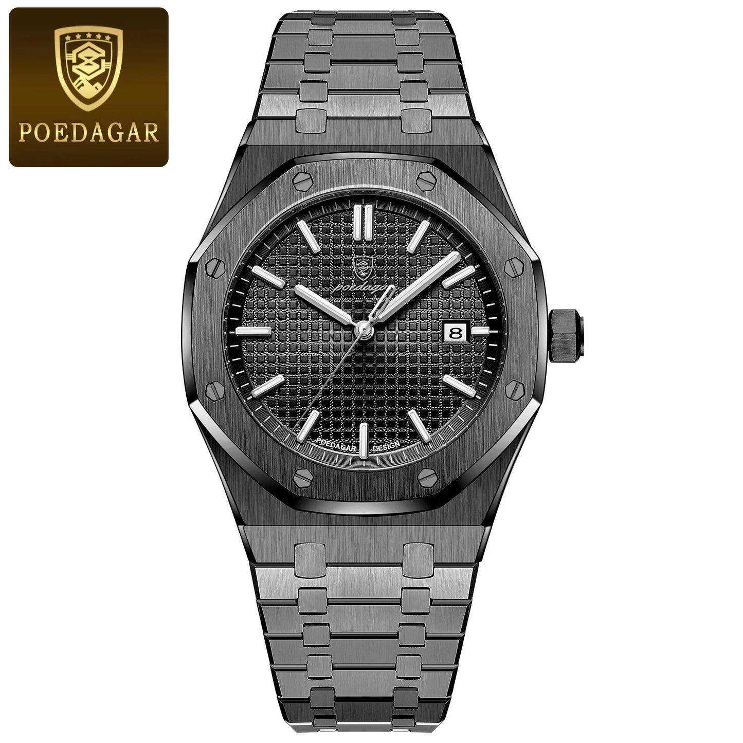 POEDAGAR Men's Luxury Watch -Luminous Waterproof Stainless Steel