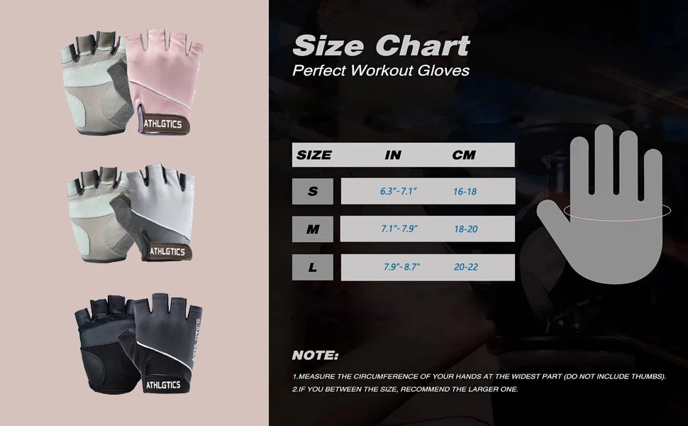 Breathable Cycling & Gym Gloves Fingerless Workout Gloves for Men & Women