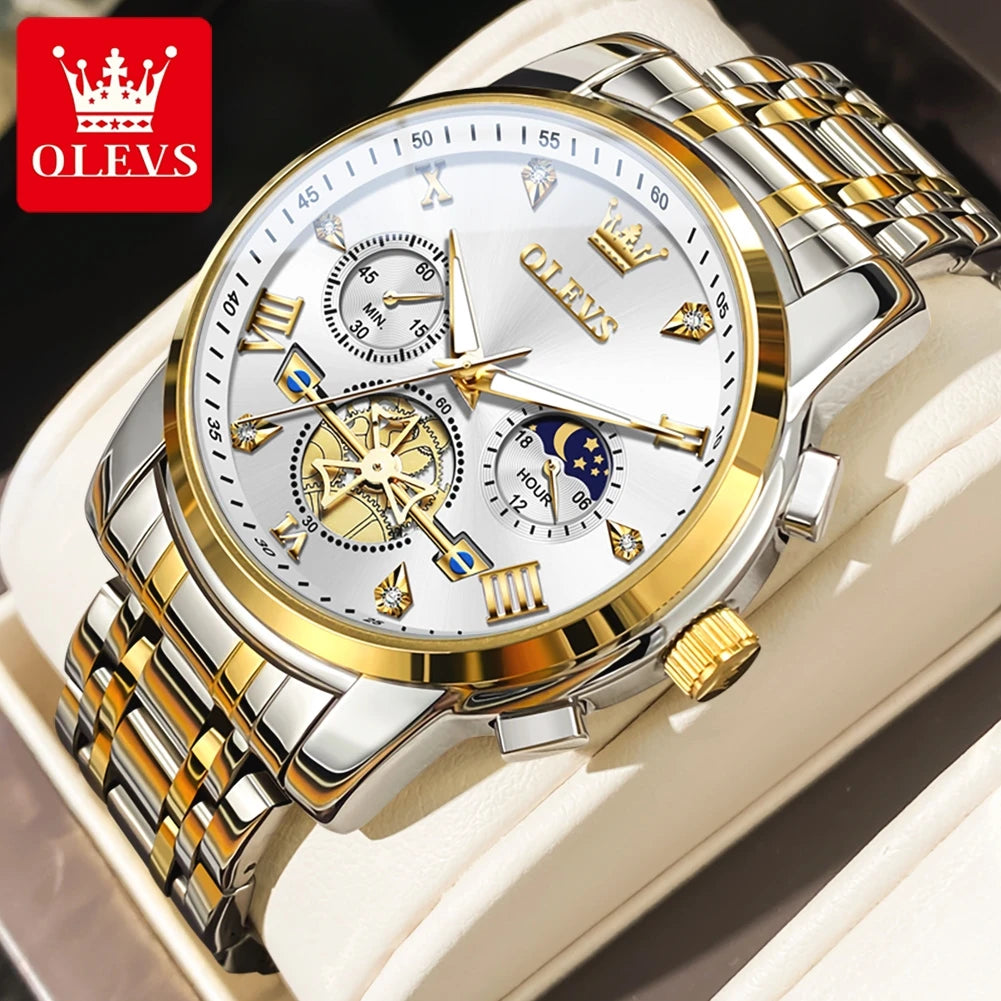 OLEVS Men's Classic Multifunctional Flywheel Automatic Watch -elegant & Precise