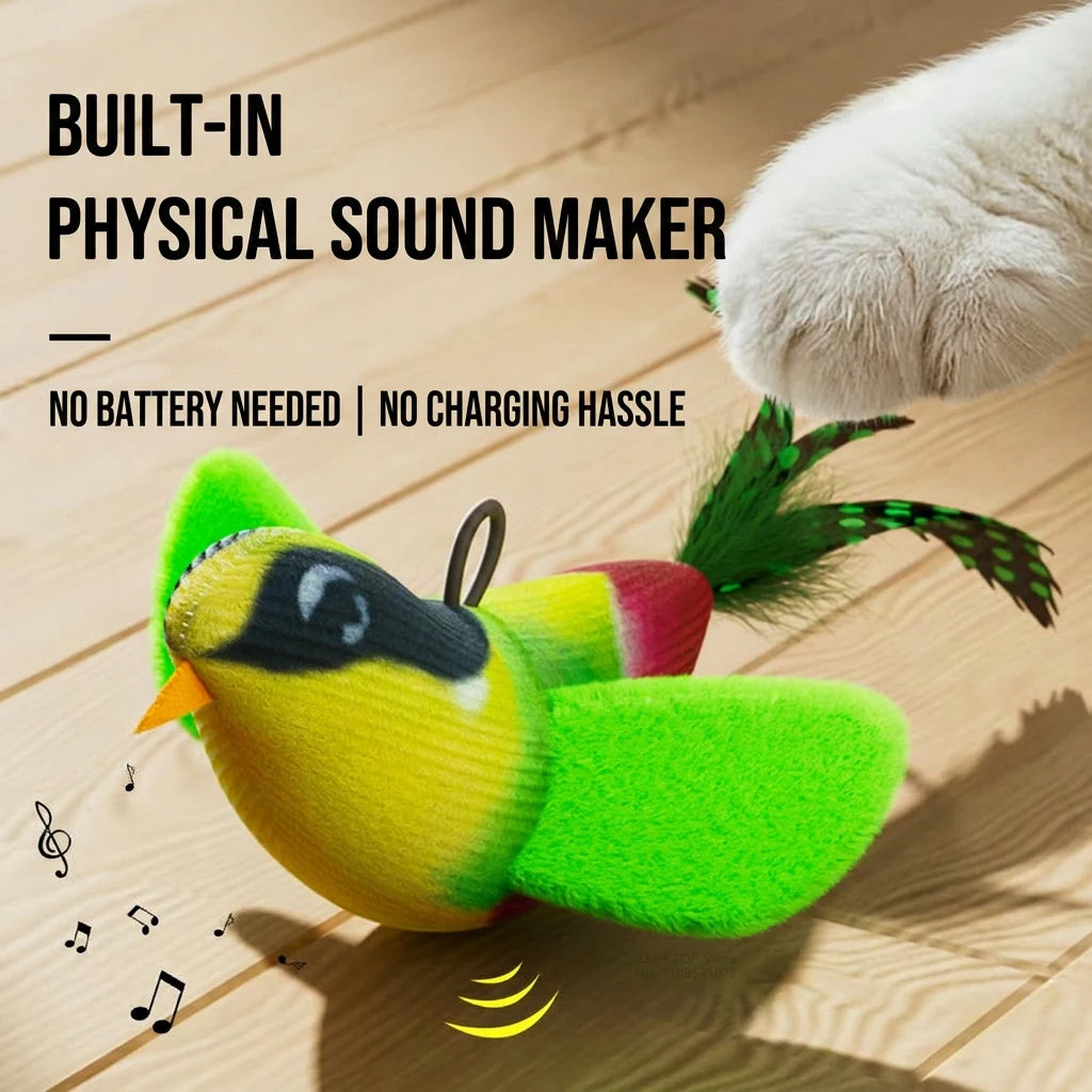 Indoor Iterative Bird Toy for cats & Dogs Self -Play Wall Hanging Catnip Teaser Toy