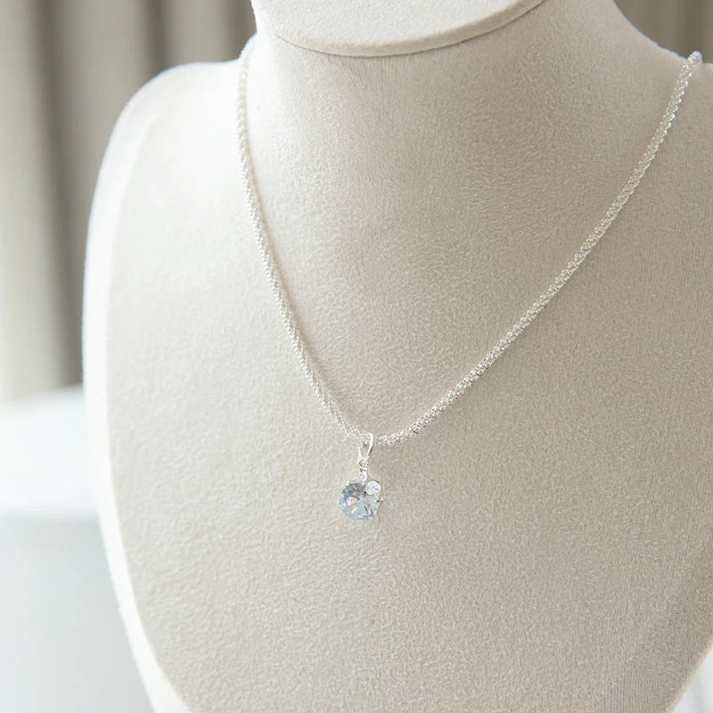 925 Sterling Silver Plated Zircon Clavicle Necklace for Women