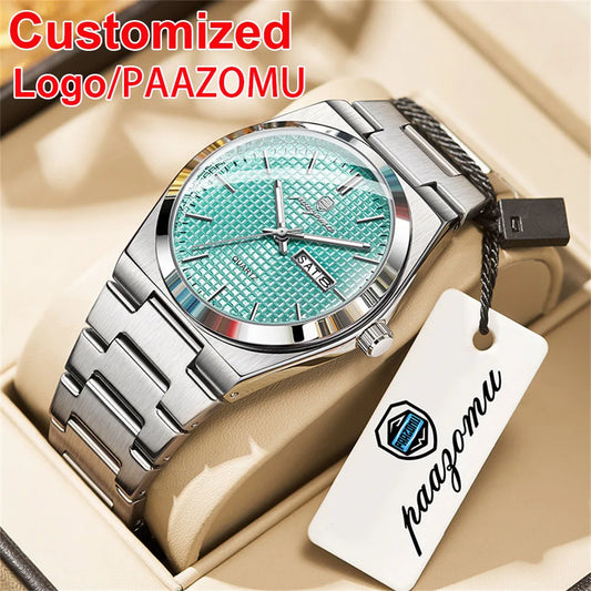 PAAZOMU Luxury Men's Chronograph Watch - Luminous, Waterproof, Dat Display