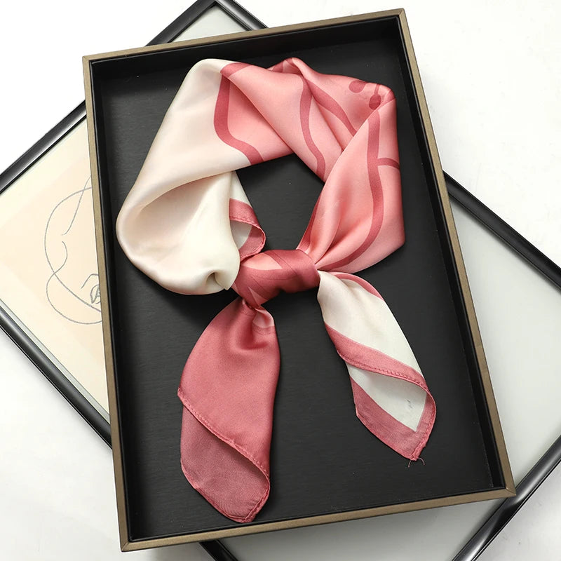 Luxury Silk Feeling Neckerchief for Women Designer Style Neck Wrap & Hair Accessory