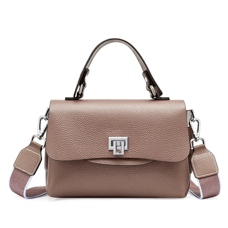 Women's Genuine Leather Top - Handle Envelop Bag - Luxury Crossbody Handbag