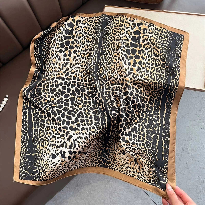 Luxury Print Satin Silk Square Scarf for Women Hijab Shawl & Elegant Wrap Accessory