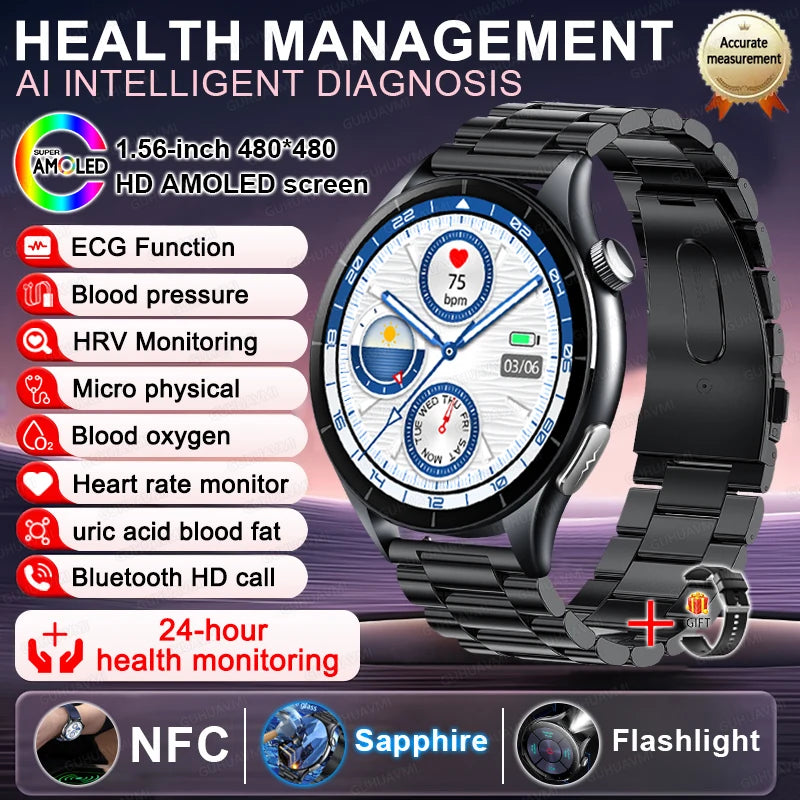 2025 Clinical Grade Laser Therapy Smartwatch - Blood Pressure Heart Rate Monitor