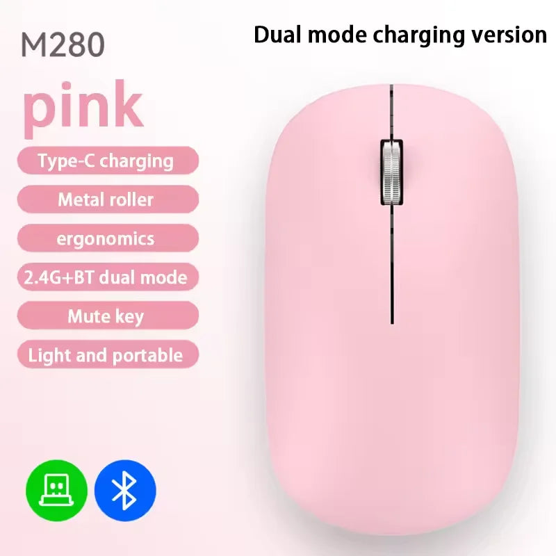 Wireless Mouse Type -C Charging - Silent Click Portable Ergonomic Computer Mouse