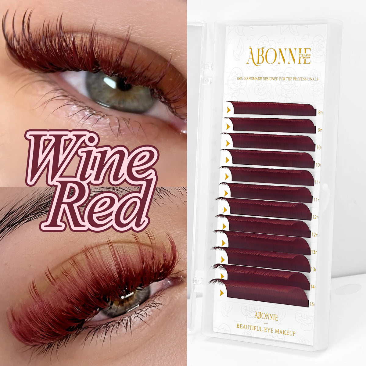 Wine Red Eyelash Extensions