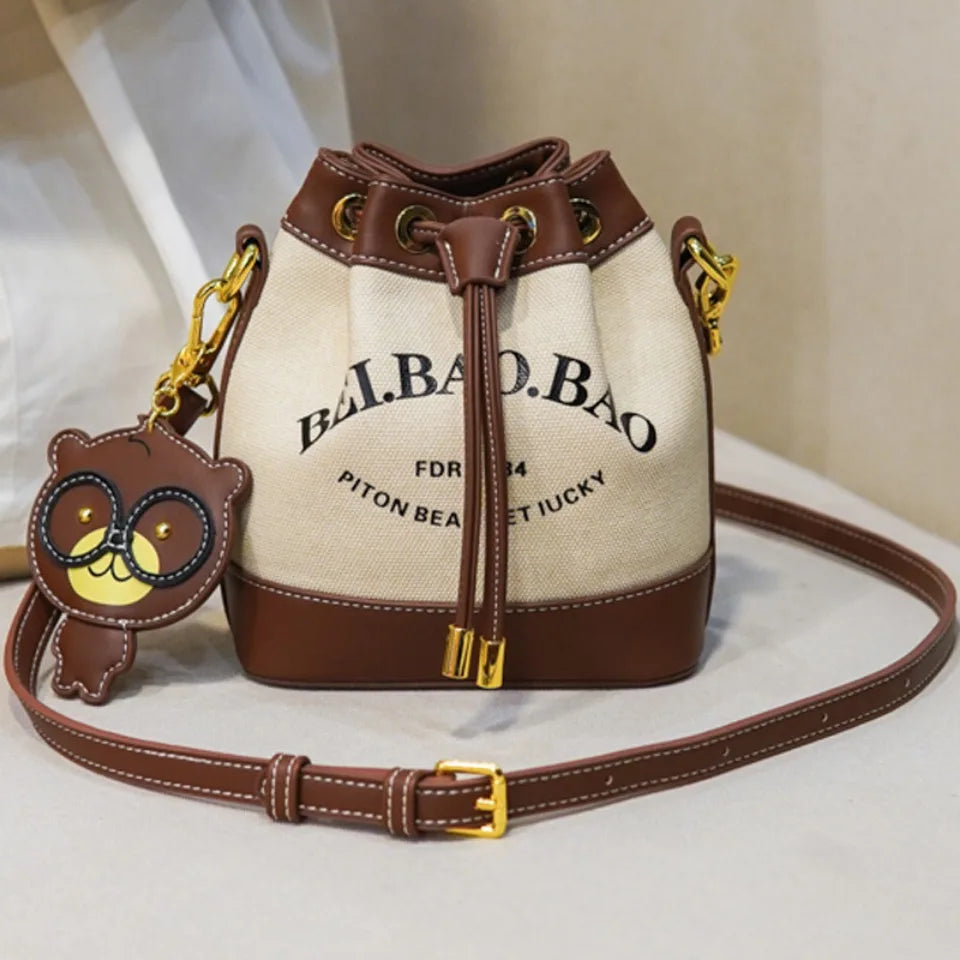 Luxury Drawstring Bucket Bag Large Capacity Women's Crossbody Shoulder Bag