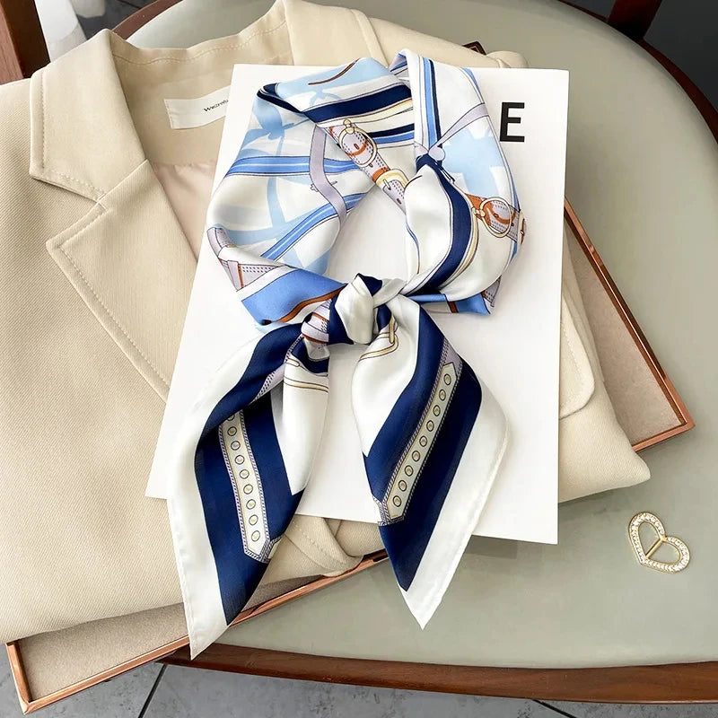 Luxury Silk Feeling Neckerchief for Women Designer Style Neck Wrap & Hair Accessory