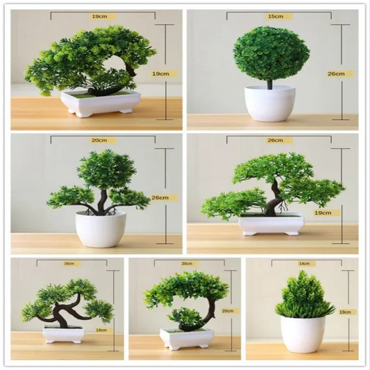 Artificial potted Bonsai Tree- Faux Green Plant for Hime, Garden & Patty Decor