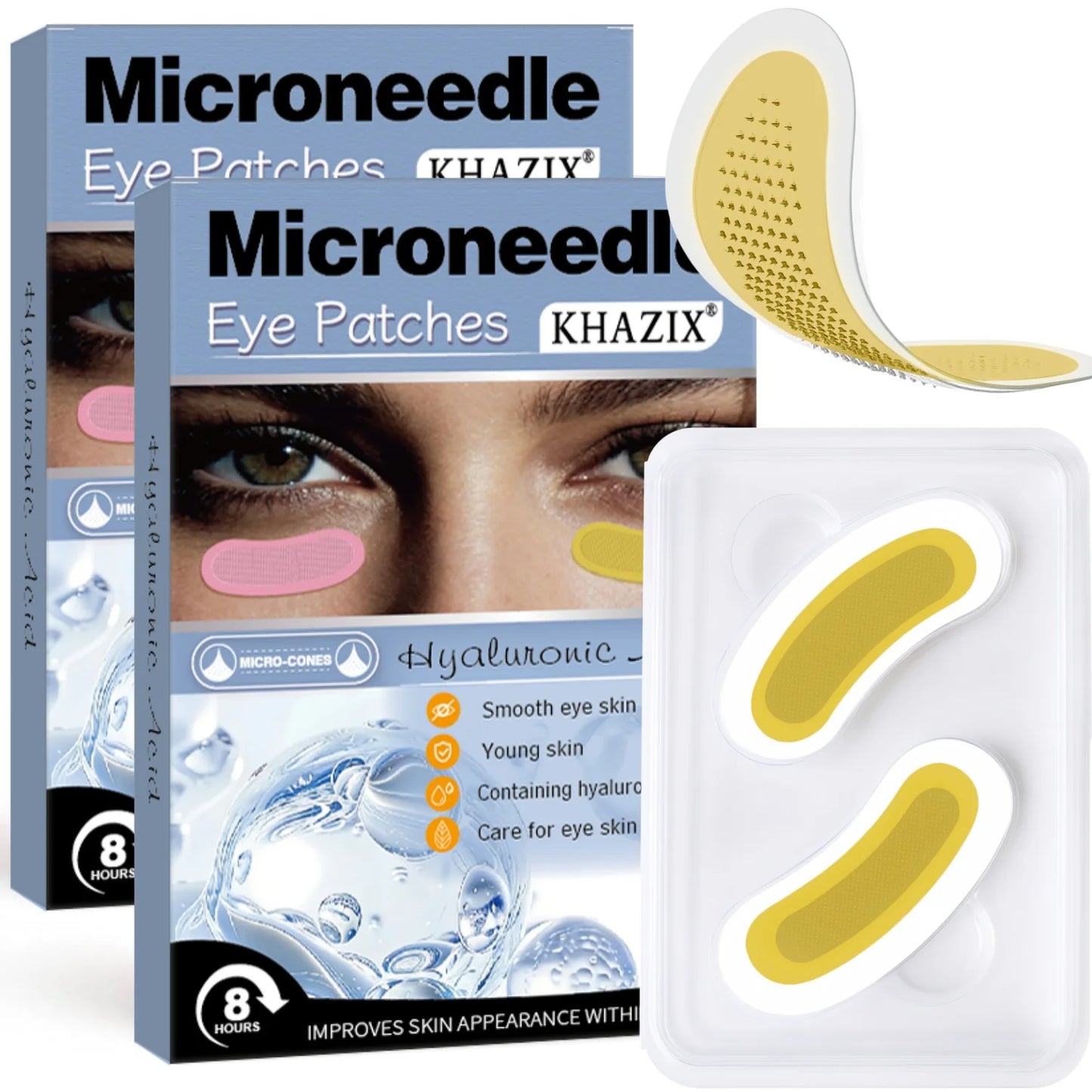 Retinol Microneedle Eye Patches with Hyaluronic Acid - Aging Under Eye Treatment