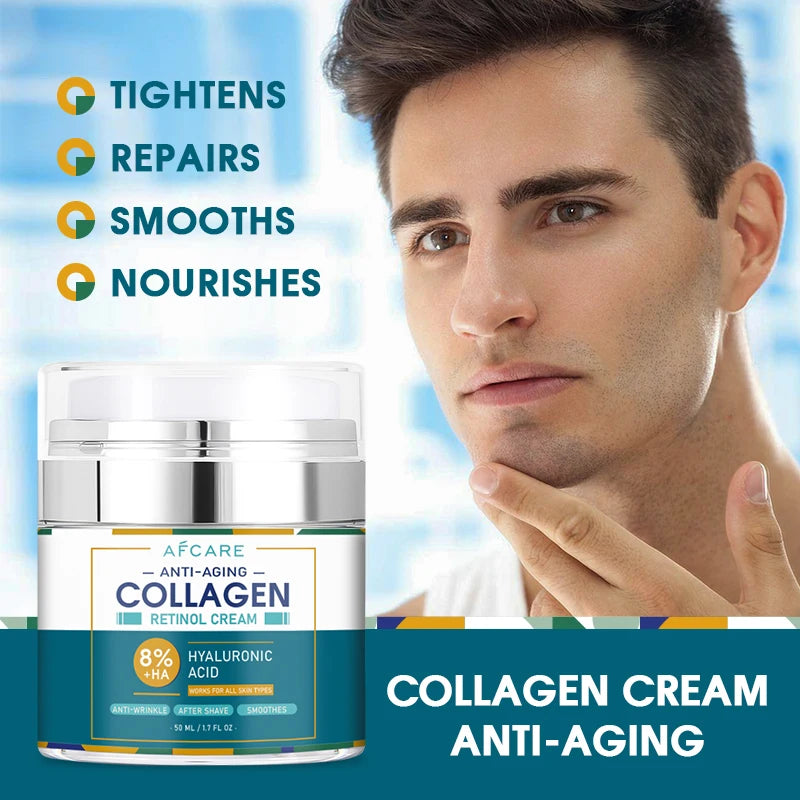 8% HA Collagen Wrinkle Remover Face Cream Anti-Aging Fade Fine Lines Firming Lifting Moisturizing Tighten Beauty Skin Care