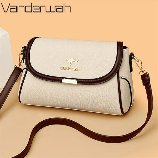 Solid Color High Quality Leather Small Shoulder Bags for Women 2024