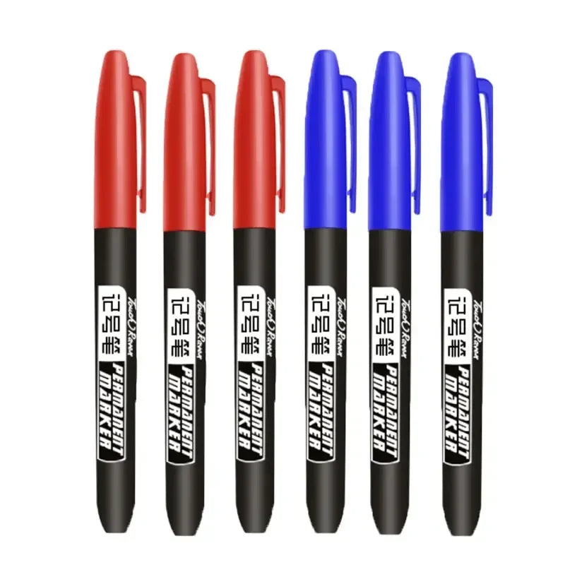 Permanent Maker Pen Set-Waterproof Drawing Markers in Black, Blue & Red