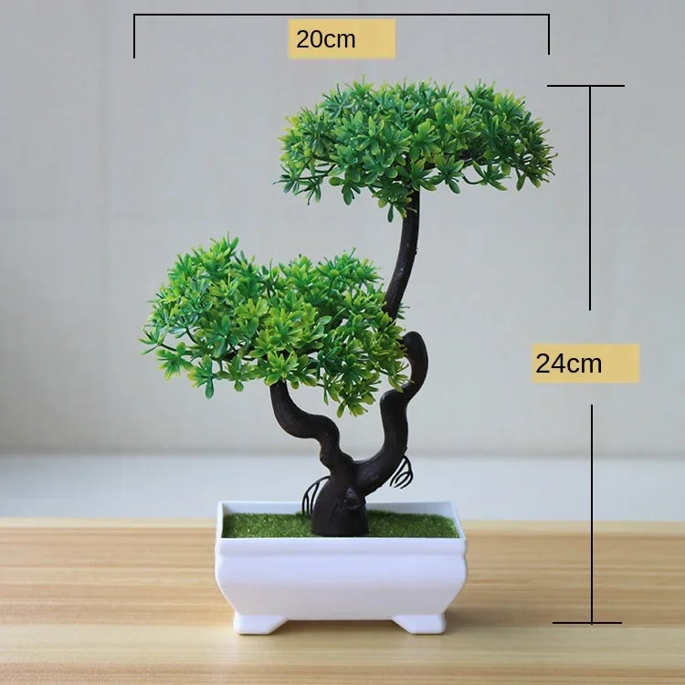 Artificial potted Bonsai Tree- Faux Green Plant for Hime, Garden & Patty Decor