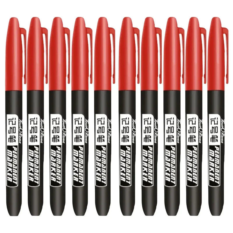 Permanent Maker Pen Set-Waterproof Drawing Markers in Black, Blue & Red