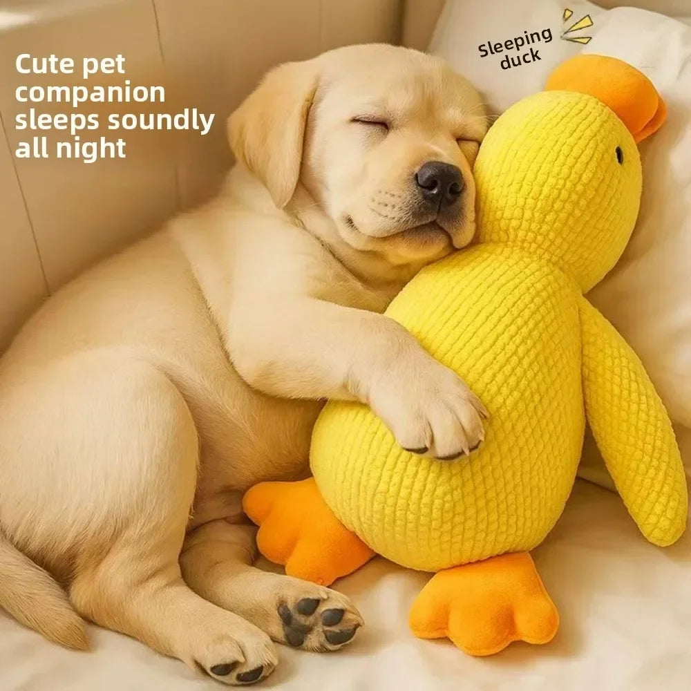 Claiming Duck Squeaky Plush Dog Toy- Soft Sleep Aid Companion Toy for Puppies & Dogs