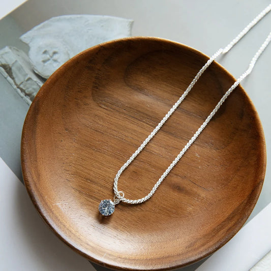 925 Sterling Silver Plated Zircon Clavicle Necklace for Women