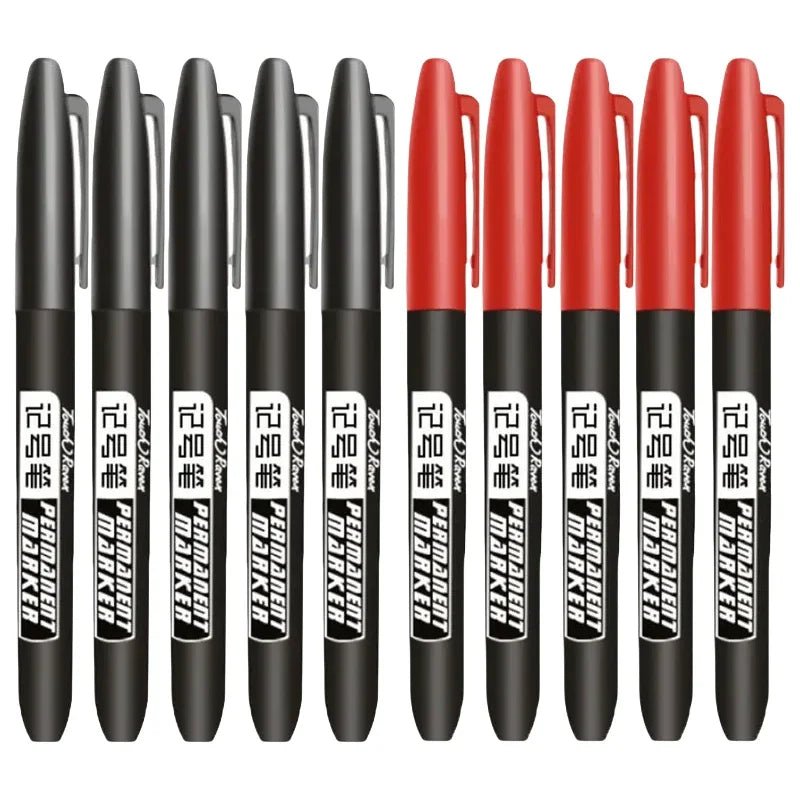 Permanent Maker Pen Set-Waterproof Drawing Markers in Black, Blue & Red