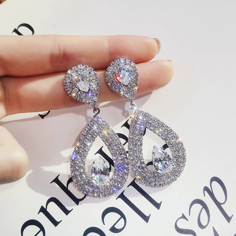 Rhinestone Tessel Drop Earrings