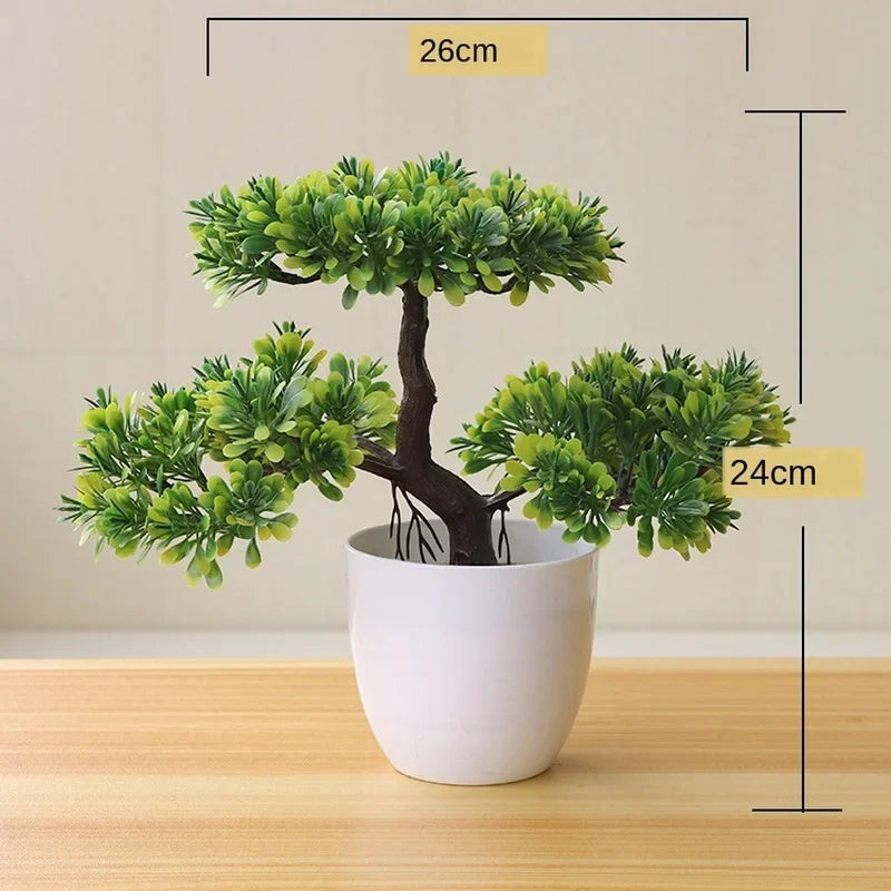 Artificial potted Bonsai Tree- Faux Green Plant for Hime, Garden & Patty Decor