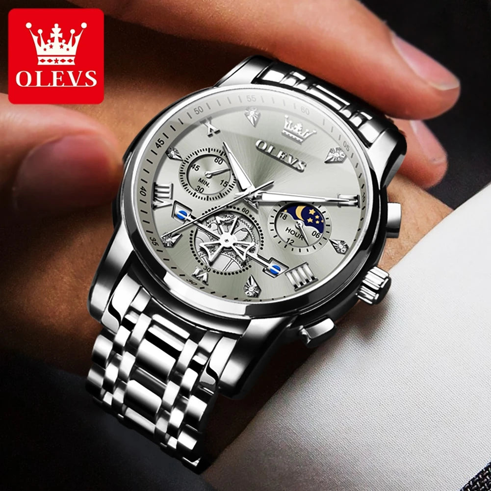 OLEVS Men's Classic Multifunctional Flywheel Automatic Watch -elegant & Precise